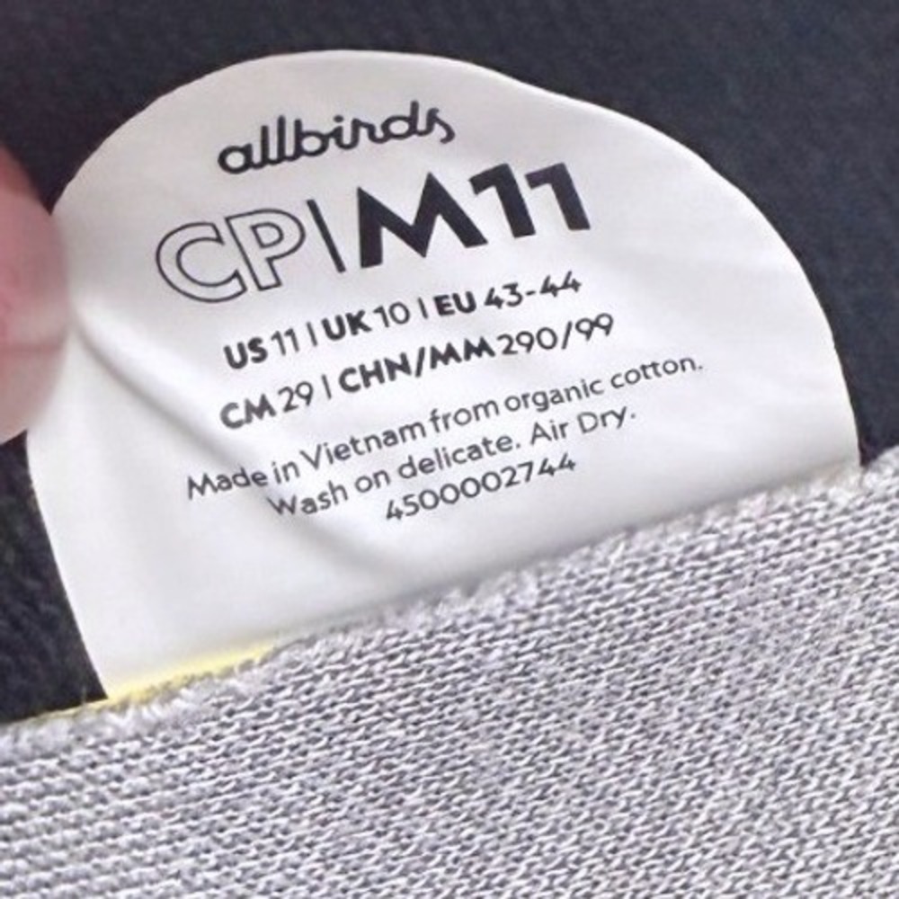 Allbirds Canvas Pacer Mens Size 11 Black Organic Cotton Sneakers Shoes - Picture 4 of 11